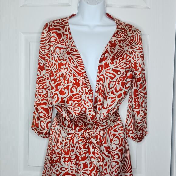 Antonio Melani Geometric Print Wrap Dress Size 8 - Picture 5 of 10